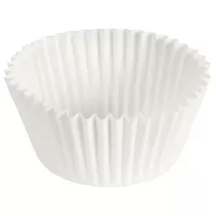 4.5 in White Fluted Baking Cups